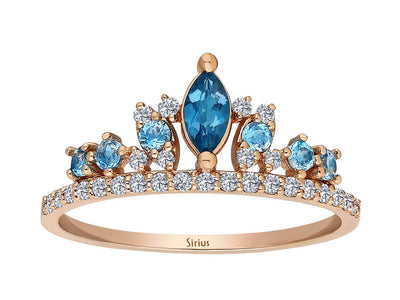 14K Rose Gold Ring with 0.49 Carat Topaz and Diamonds – Elizabeth Krone