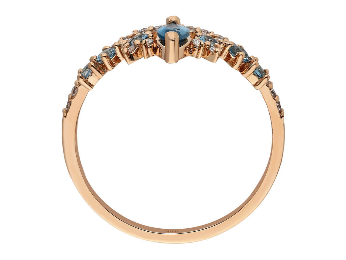 14K Rose Gold Ring with 0.49 Carat Topaz and Diamonds – Elizabeth Krone