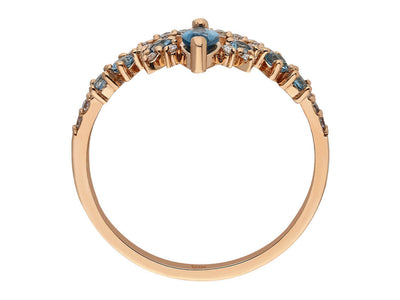 14K Rose Gold Ring with 0.49 Carat Topaz and Diamonds – Elizabeth Krone