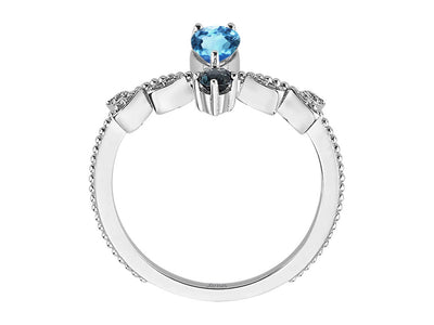 Larissa ring with blue topaz, London blue topaz & lab diamonds in white gold