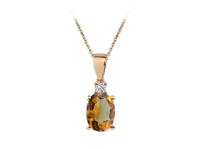 Zultanit-Harmonie-Kette mit Diamant in 14K Roségold – 04P0168