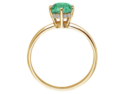 Elegant ring with lab-grown diamonds and emerald