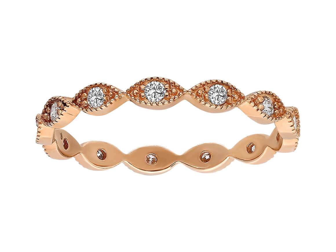 Vintage Halbkarat-Diamantring aus 8 Karat Roségold - hochwertiger Schmuck von Rosy Lab Diamonds