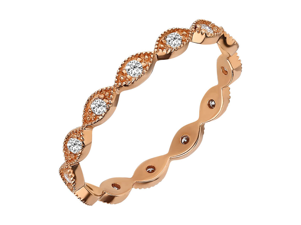 Vintage Halbkarat-Diamantring aus 8 Karat Roségold - hochwertiger Schmuck von Rosy Lab Diamonds