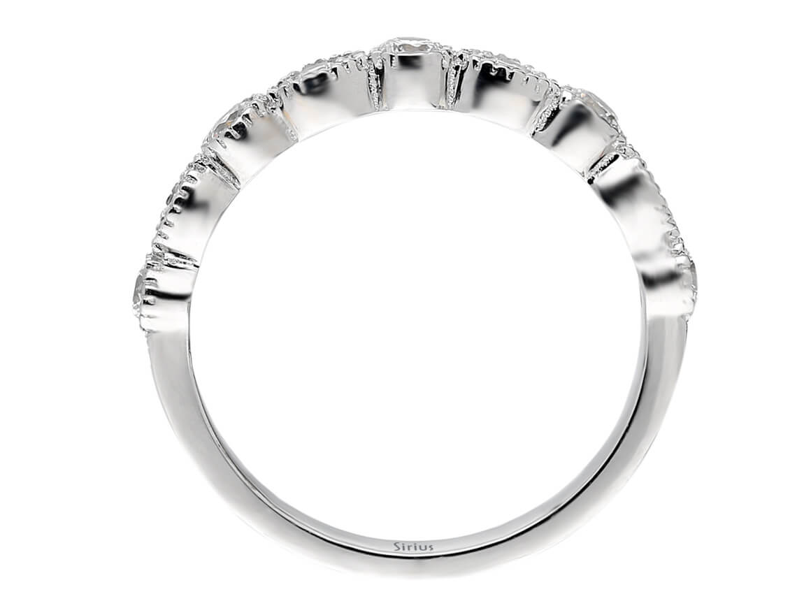 Élégant bracelet manchette vintage avec 9 diamants de laboratoire en Or Blanc 14 carats – Bijoux haut de gamme de Rosy Lab Diamonds