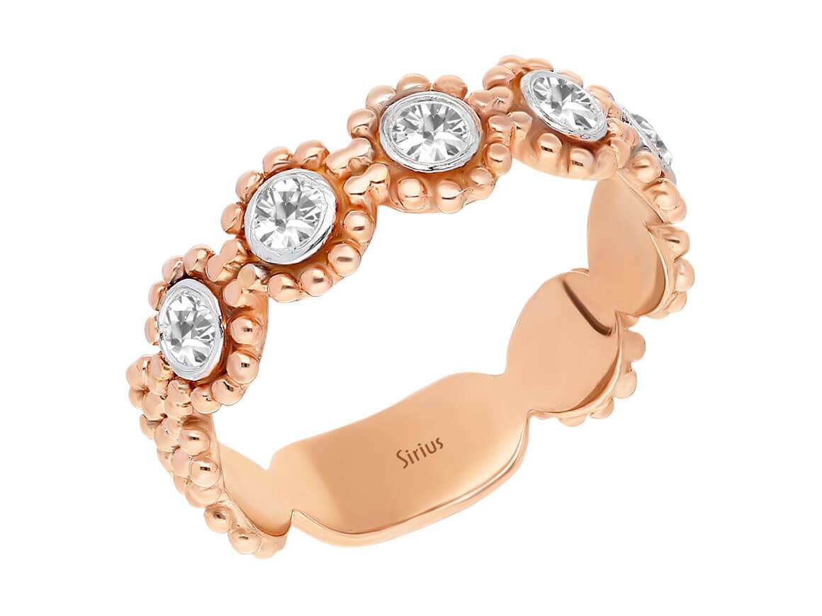 Vintage Pırlanta Yüzük „Lavinia" - Rose Altın tasarımında 0,35 ct - Rosy Lab Diamonds'ın yüksek kaliteli Mücevheri