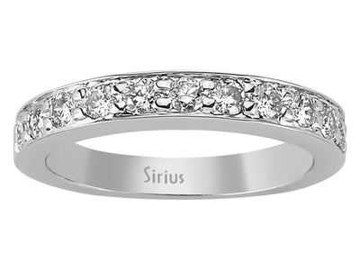 Weißgold Halbmemory-Ring mit 11 Labordiamanten