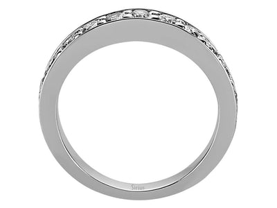 Weißgold Halbmemory-Ring mit 11 Labordiamanten