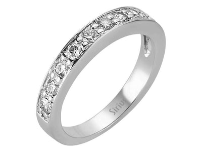 Weißgold Halbmemory-Ring mit 11 Labordiamanten