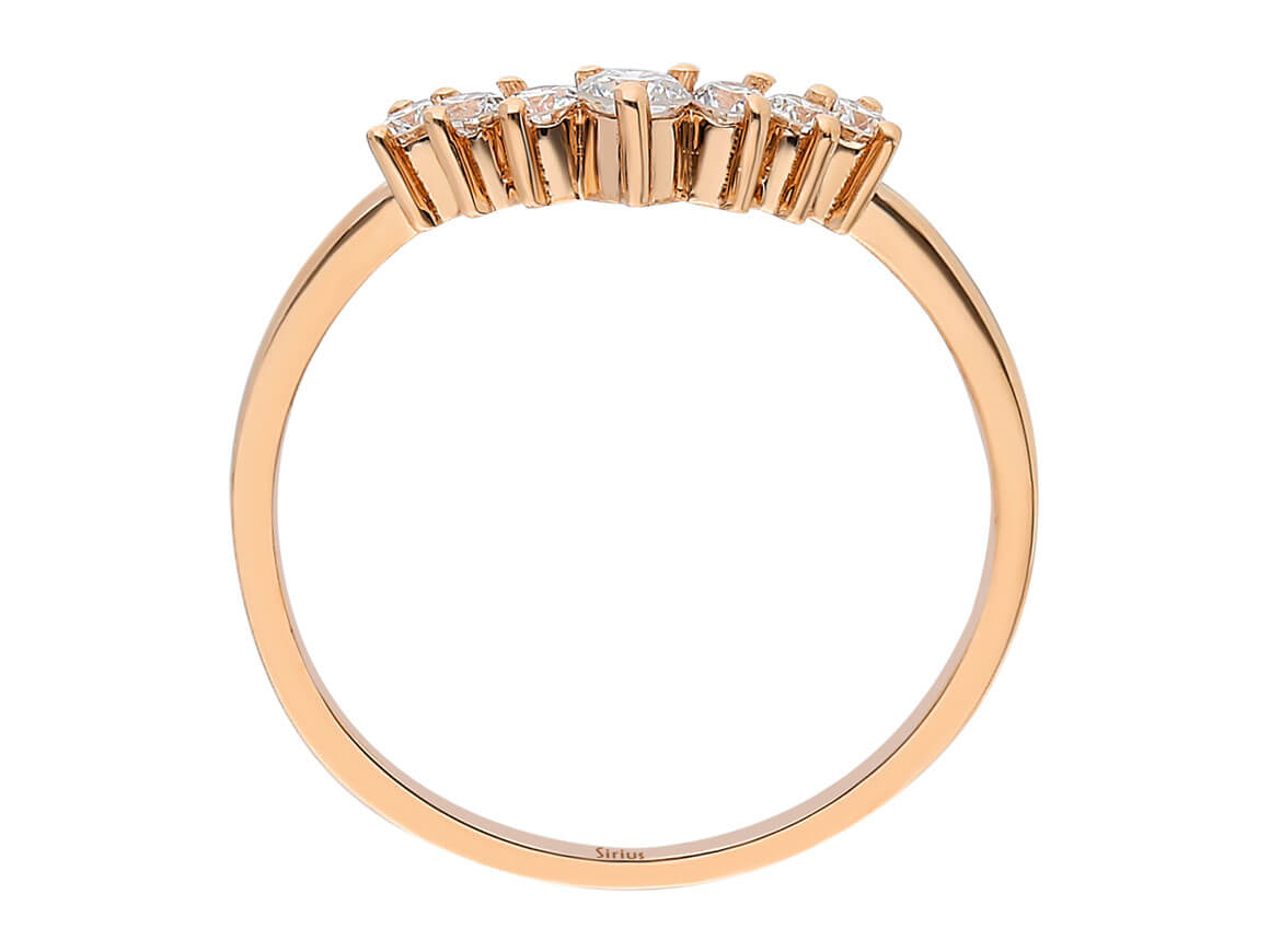 Halbmond-Diamantring in 14K Roségold mit 7 Steinen – 0,25 ct – hochwertiger Schmuck von Rosy Lab Diamonds
