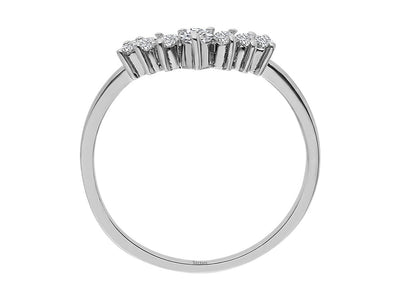 Bague croissant de lune avec 7 diamants en or blanc 14 carats