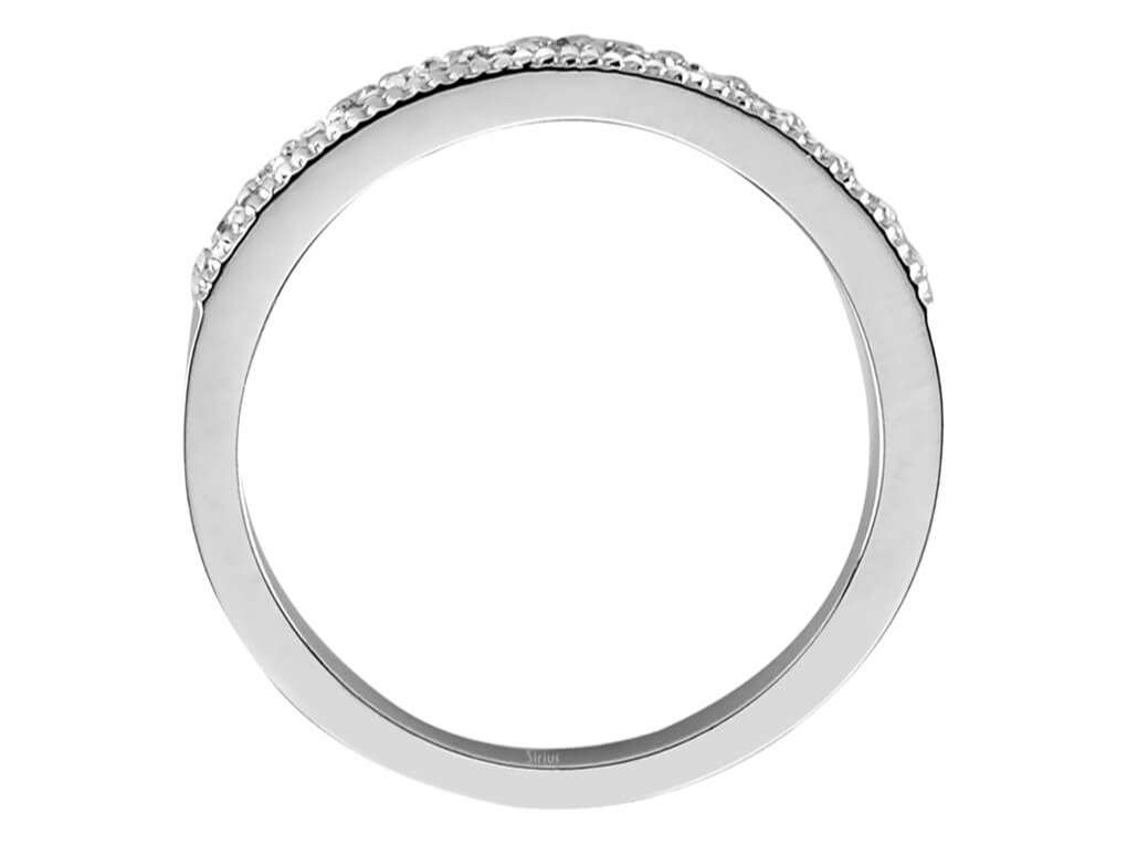 Bague demi-alliance avec 13 diamants de laboratoire – Or Blanc 14 carats, style pavé – Bijoux haut de gamme de Rosy Lab Diamonds
