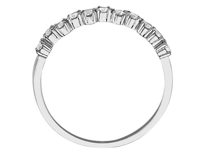 Eleganter Halbmemory-Ring mit 11 laborgezüchteten Diamanten – 14K Weißgold