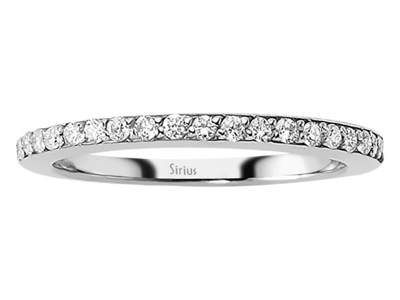 خاتم ألماس نصف قيراط من ذهب أبيض مرصّع بـ19 ألماسة - 14K - 07R0002 - مجوهرات فاخرة من Rosy Lab Diamonds