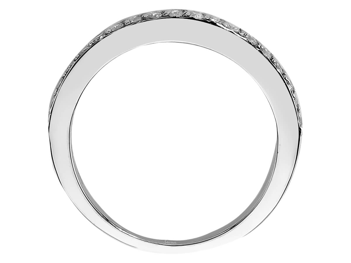 خاتم ألماس نصف قيراط من ذهب أبيض مرصّع بـ19 ألماسة - 14K - 07R0002 - مجوهرات فاخرة من Rosy Lab Diamonds