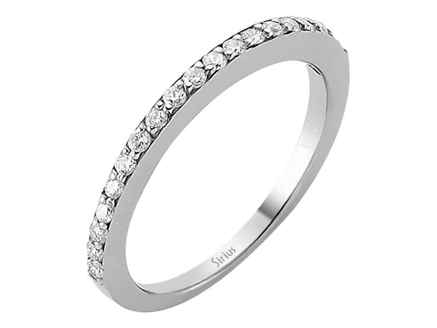 خاتم ألماس نصف قيراط من ذهب أبيض مرصّع بـ19 ألماسة - 14K - 07R0002 - مجوهرات فاخرة من Rosy Lab Diamonds