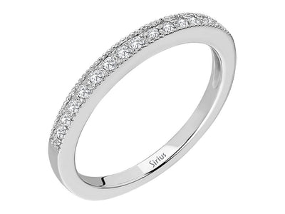 Feiner Weißgold-Halbkreis-Diamantring mit 16 Rundschliff-Diamanten
