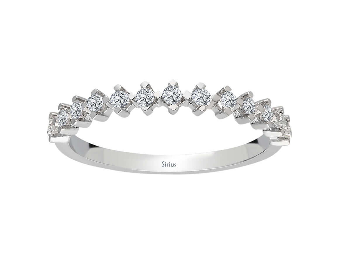 14 ayar Beyaz Altın’dan Yuvarlak Kesim ışıltılı yarım karat pırlanta yüzük - Rosy Lab Diamonds’tan kaliteli Mücevher