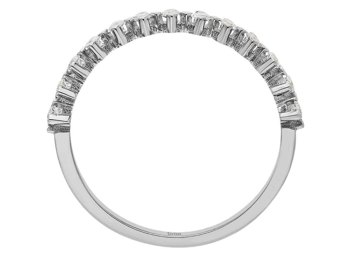 14 ayar Beyaz Altın’dan Yuvarlak Kesim ışıltılı yarım karat pırlanta yüzük - Rosy Lab Diamonds’tan kaliteli Mücevher