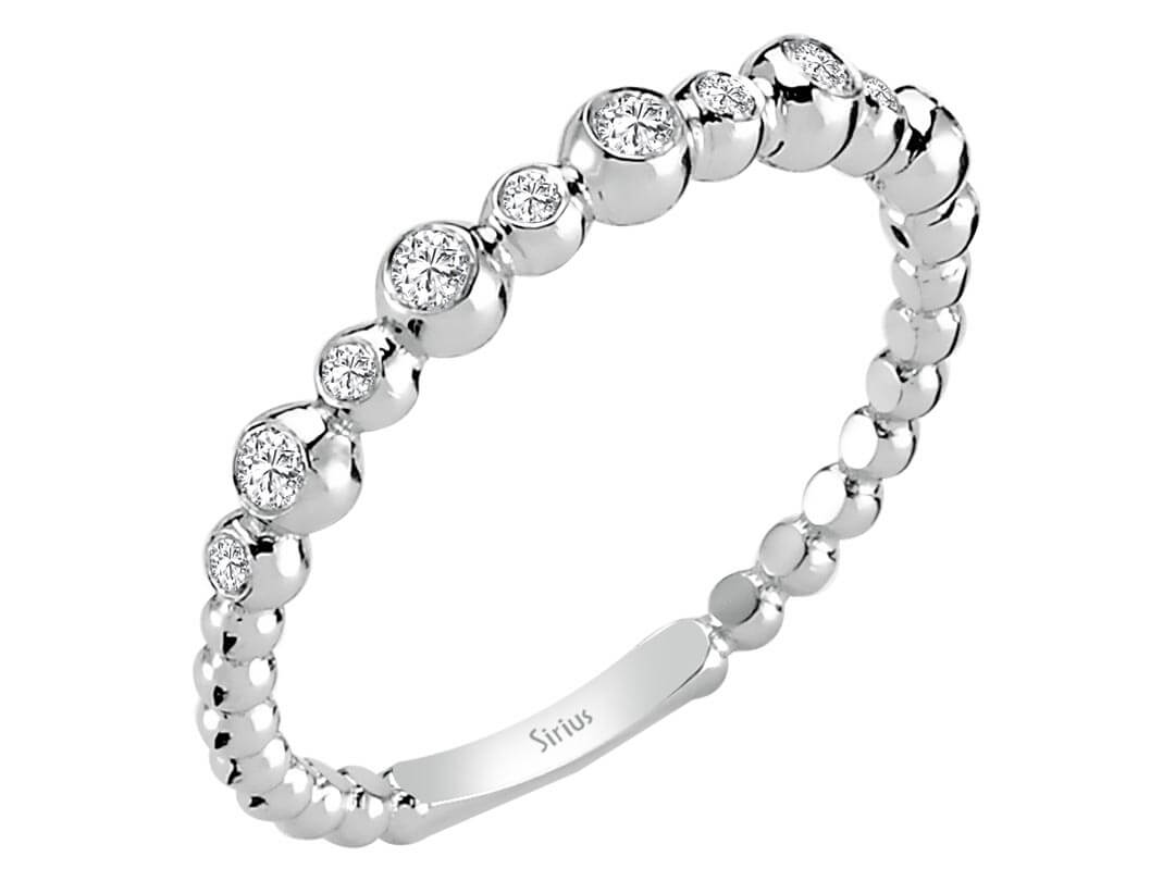 11 laboratuvarda yetiştirilmiş pırlantalı 0,17 karat Beyaz Altın yarım yüzük, 14 ayar altın - Rosy Lab Diamonds’tan kaliteli Mücevher