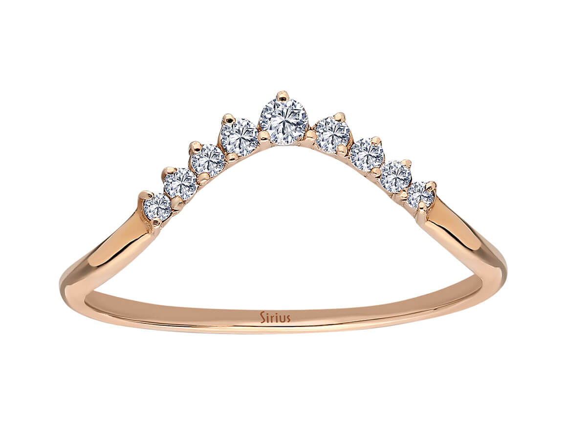 14 Karat Rose Altından zarif “Yeni Hilal” Pırlanta Yüzük - Rosy Lab Diamonds’tan yüksek kaliteli Mücevher