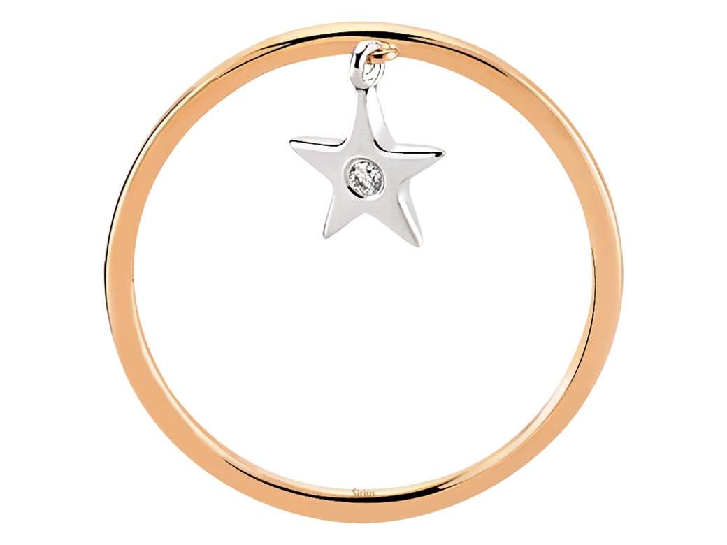 Zarter 8K Roségold Stern-Ring mit 1 Labor-Diamanten - Nachhaltige Eleganz - hochwertiger Schmuck von Rosy Lab Diamonds