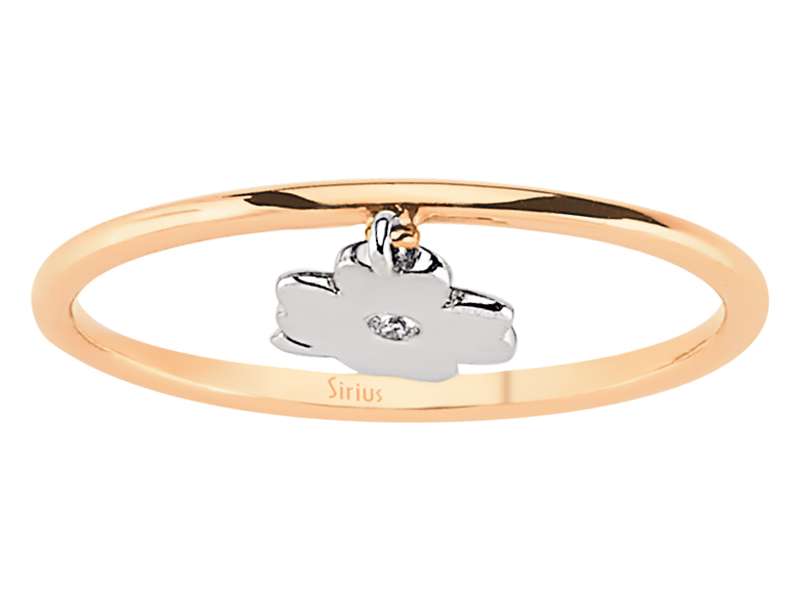 Zarter 8K Roségold Kleeblatt-Ring mit 1 Labor-Diamanten - Nachhaltige Eleganz - hochwertiger Schmuck von Rosy Lab Diamonds
