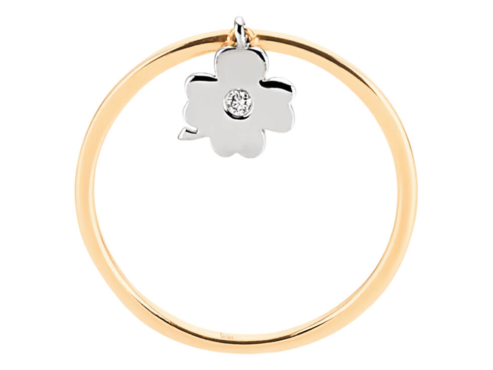 Zarter 8K Roségold Kleeblatt-Ring mit 1 Labor-Diamanten - Nachhaltige Eleganz - hochwertiger Schmuck von Rosy Lab Diamonds