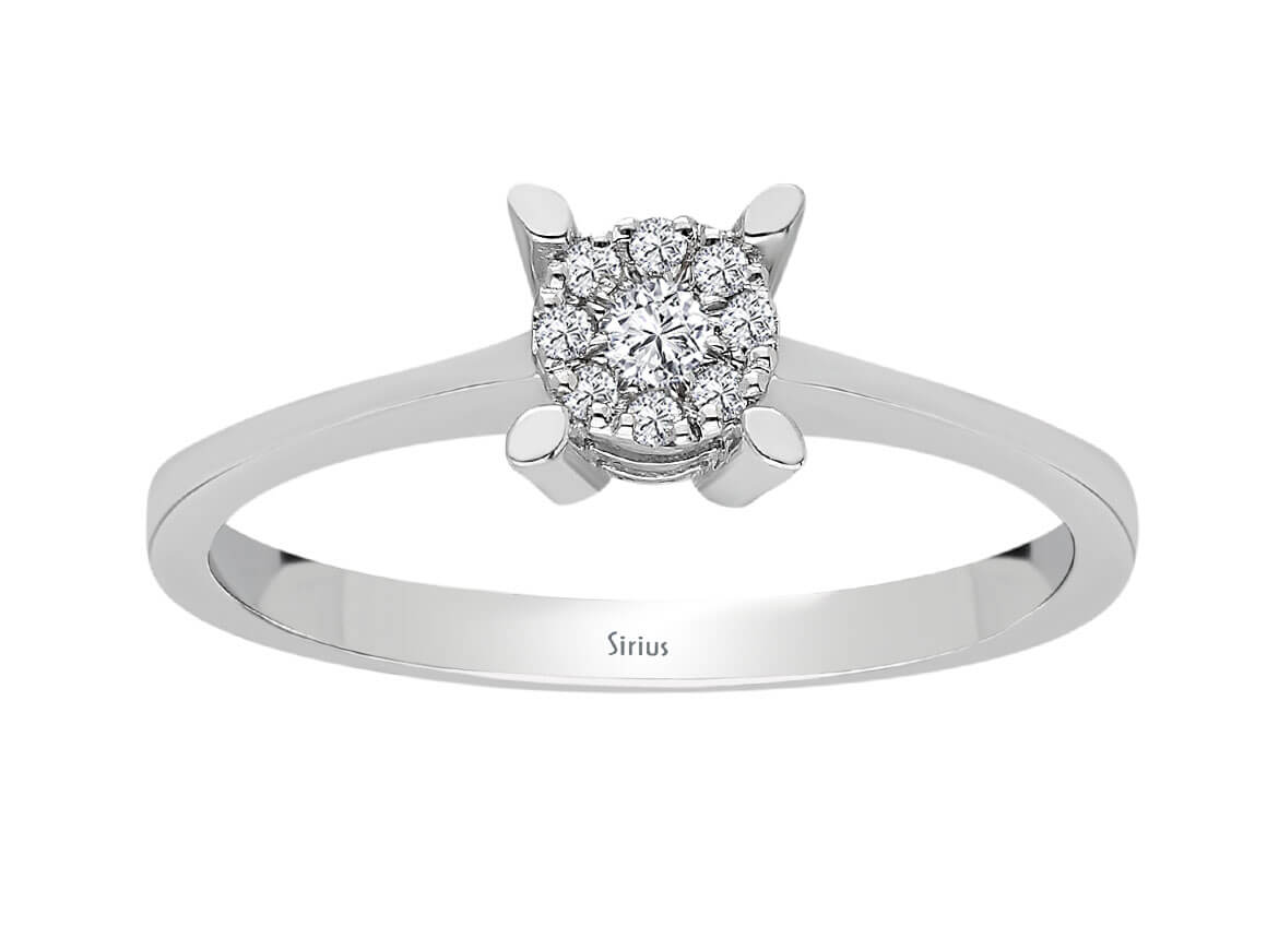 Ring mit Diamant & Labordiamanten in 8K Weißgold | Rosy – hochwertiger Schmuck von Rosy Lab Diamonds