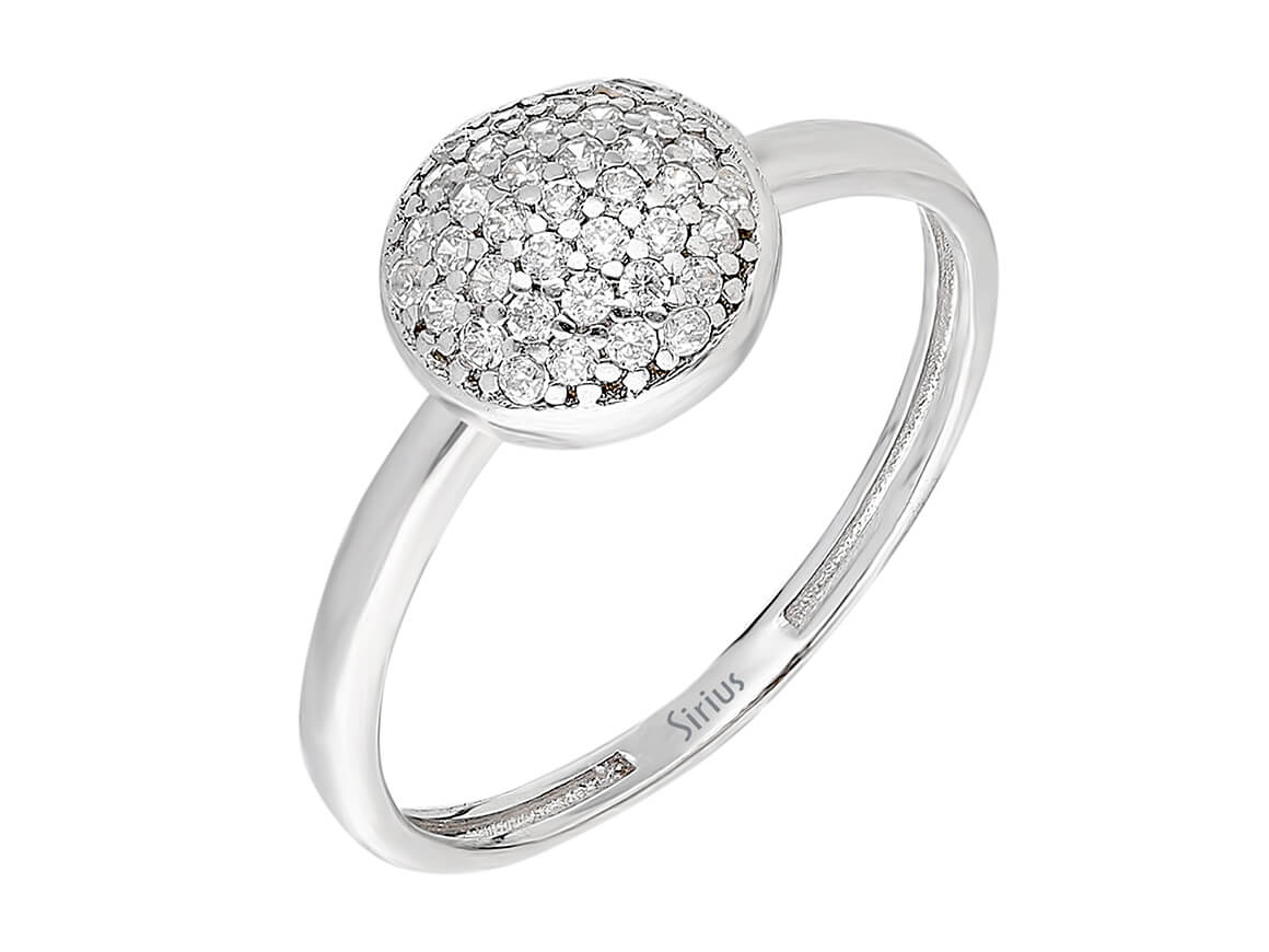 Anneau pavé diamant avec 0,22 ct – or blanc 14 carats