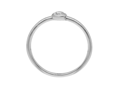 14 Karat white gold solitaire ring with 1 round diamond – 0.15 carat