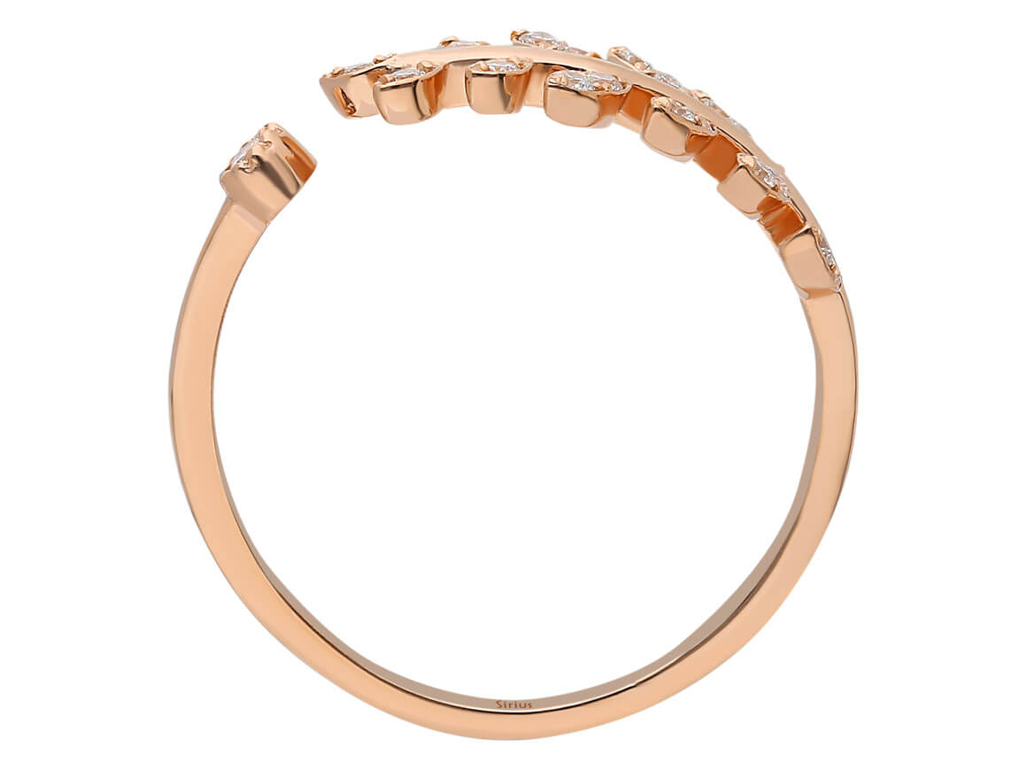 Acanthus ring with diamonds made of 14K rose gold