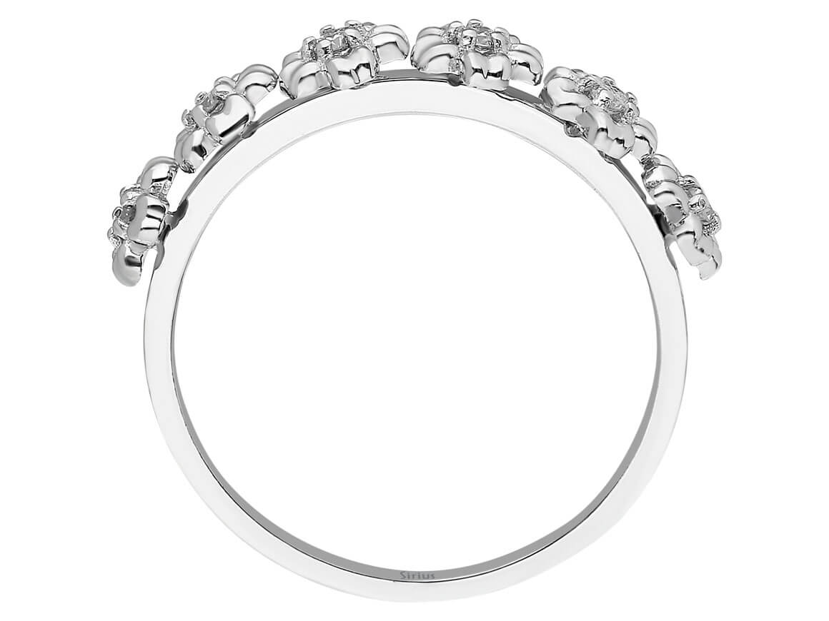 Bague fleur de primevère avec diamants en or 14 carats