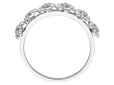 Bague fleur de primevère avec diamants en or 14 carats