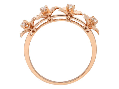Bague Gardenia avec diamants en or rose 14K