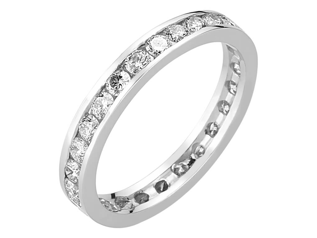 Eleganter Diamant-Vollreif mit 30 laborgezüchteten Diamanten im Kanalbesatz – 14 Karat Weißgold