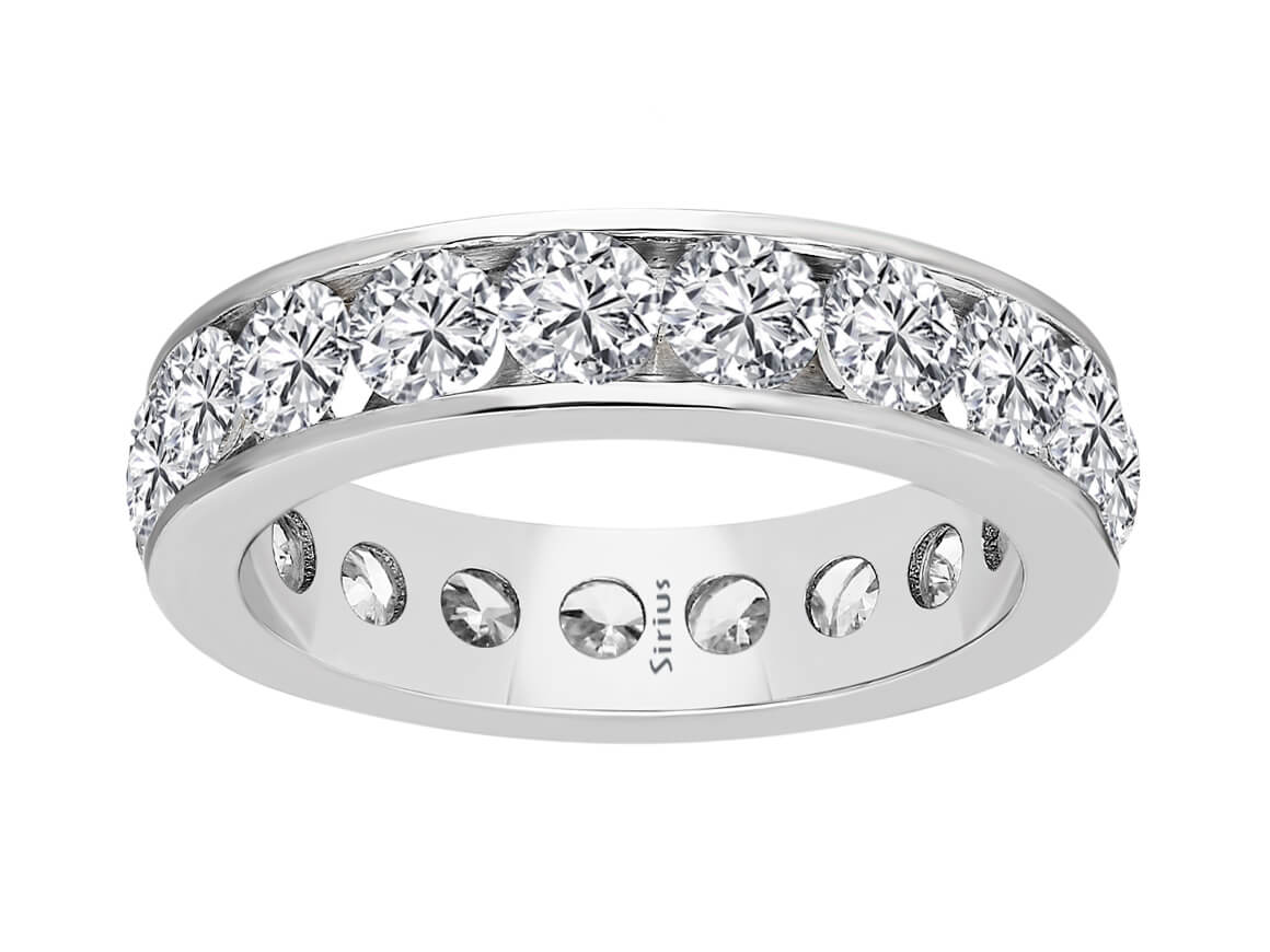 Élégant anneau serti en rail avec 19 diamants de laboratoire – or 14 carats – Bijoux haut de gamme de Rosy Lab Diamonds