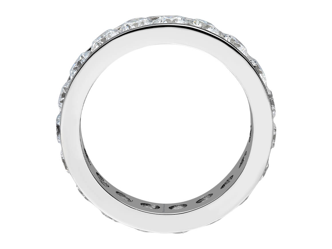 Élégant anneau serti en rail avec 19 diamants de laboratoire – or 14 carats – Bijoux haut de gamme de Rosy Lab Diamonds