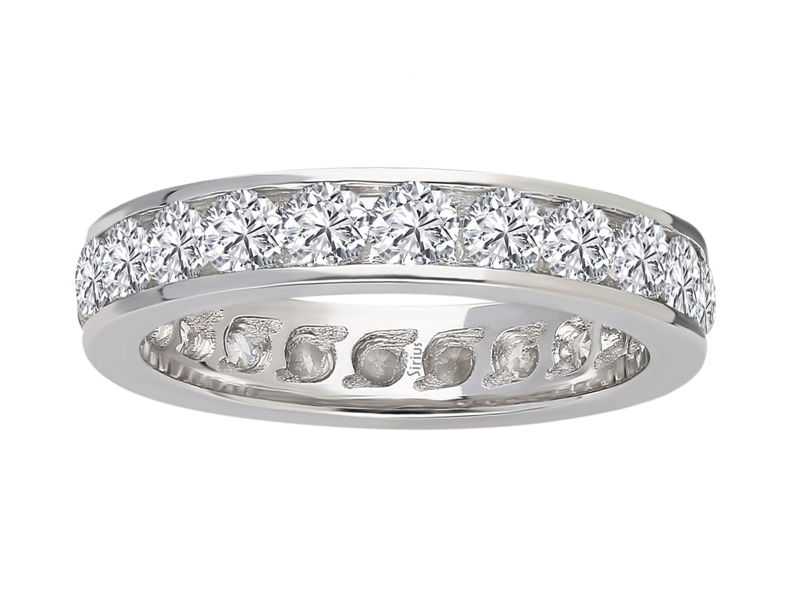 Bague d’éternité en Diamant de Laboratoire avec serti rail - Or Blanc 14K - 1,70 ct de diamants
 - Bijoux haut de gamme de Rosy Lab Diamonds
