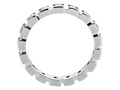 Exquisiter Labordiamant Kanal-Eternity-Ring aus 14K Weißgold mit 17 Rund geschliffenen Diamanten