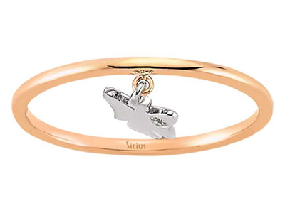 Feiner Labordiamant Engels-Ring aus 8K Roségold mit 1 rund geschliffenem Diamanten