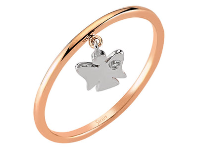 Feiner Labordiamant Engels-Ring aus 8K Roségold mit 1 rund geschliffenem Diamanten
