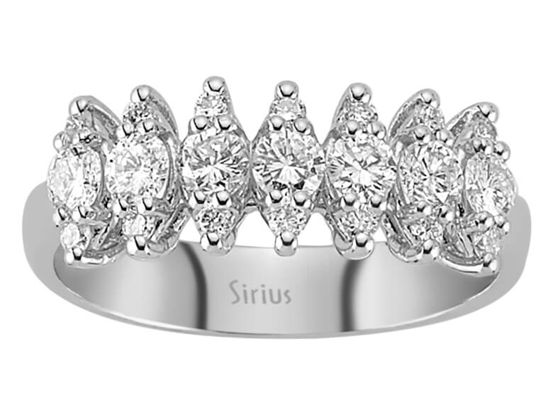 Bague en diamant en Or Blanc 14 K - 21 pierres - 0,83 ct - 04R0244 - Bijoux haut de gamme de Rosy Lab Diamonds