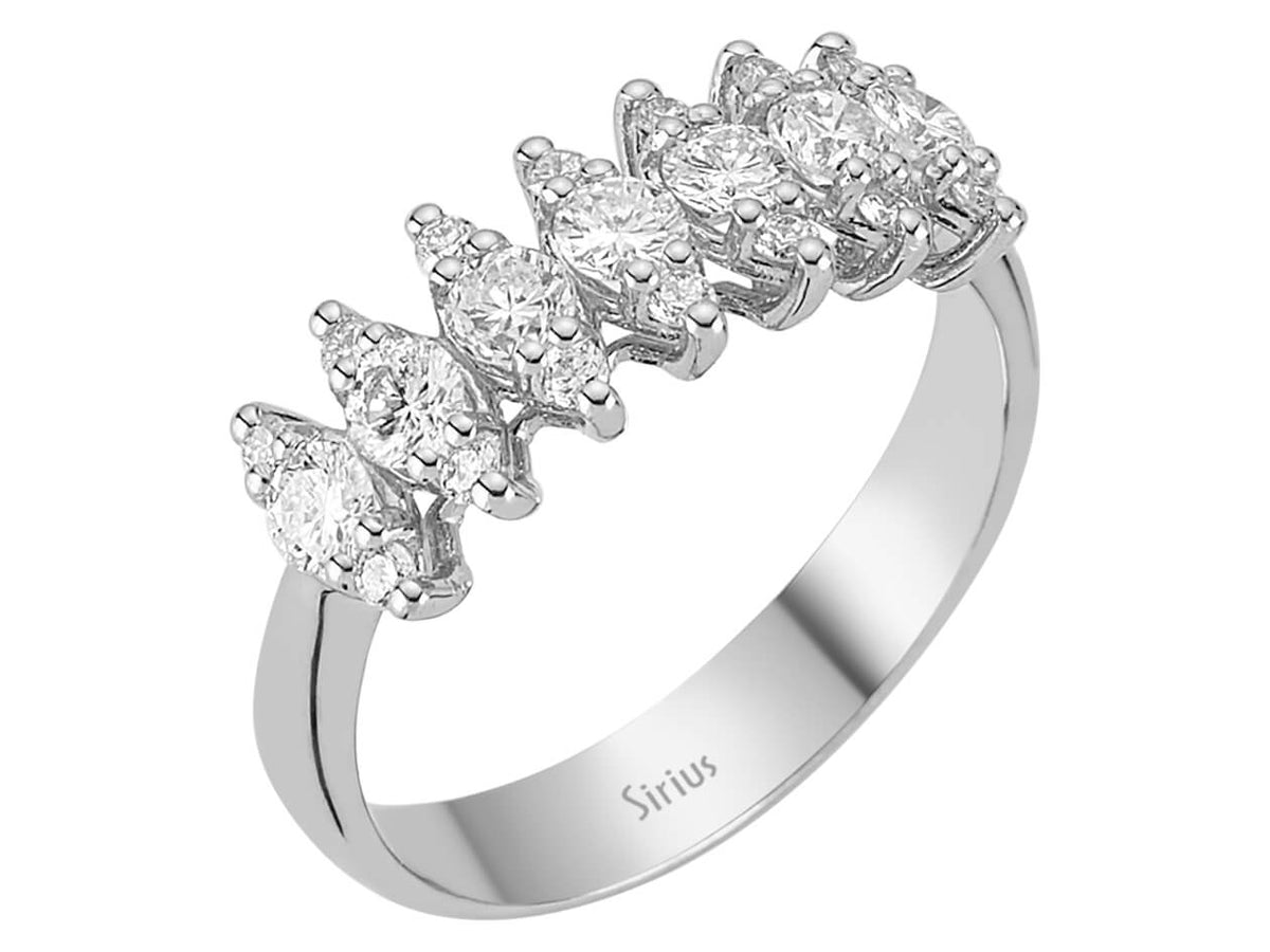 Bague en diamant en Or Blanc 14 K - 21 pierres - 0,83 ct - 04R0244 - Bijoux haut de gamme de Rosy Lab Diamonds