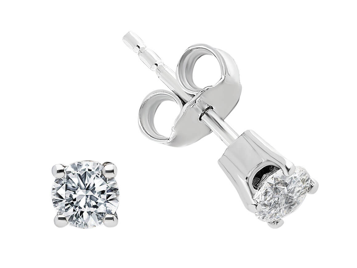 Clous d'oreilles solitaire avec 2 diamants cultivés en laboratoire – 0,50 ct