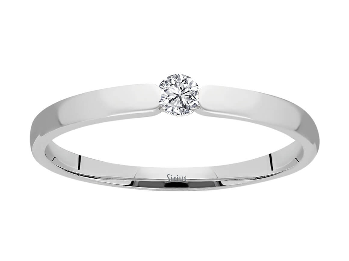 Simple "Pneuma" solitaire diamond ring in 14-karat White Gold—high-quality Jewelry from Rosy Lab Diamonds