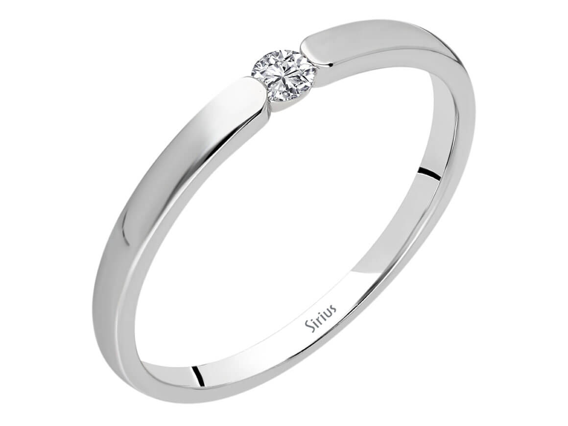 Simple "Pneuma" solitaire diamond ring in 14-karat White Gold—high-quality Jewelry from Rosy Lab Diamonds