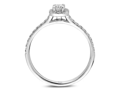 Zeitloser Solitär-Diamantring mit Pavé-Besatz