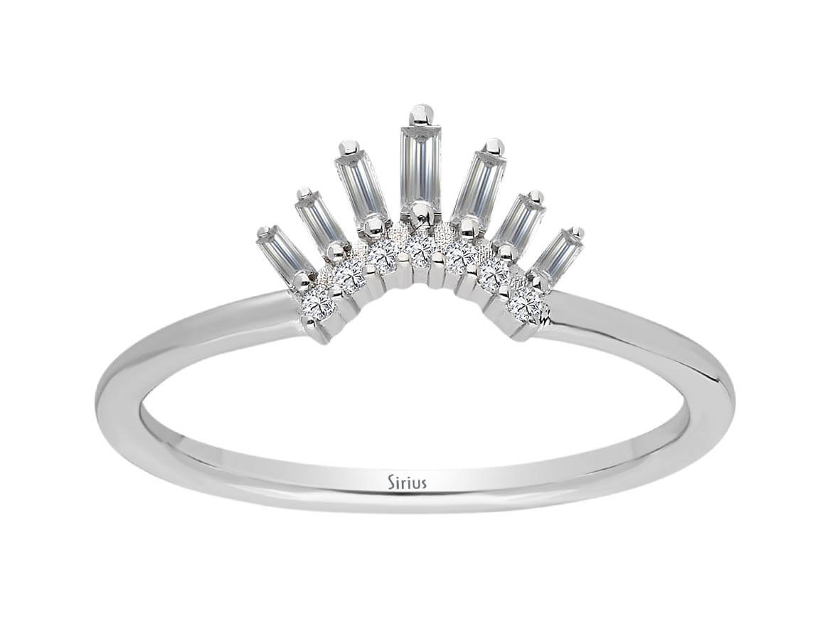Ring mit Diamant & Labordiamanten in 14K Weißgold | Rosy – hochwertiger Schmuck von Rosy Lab Diamonds
