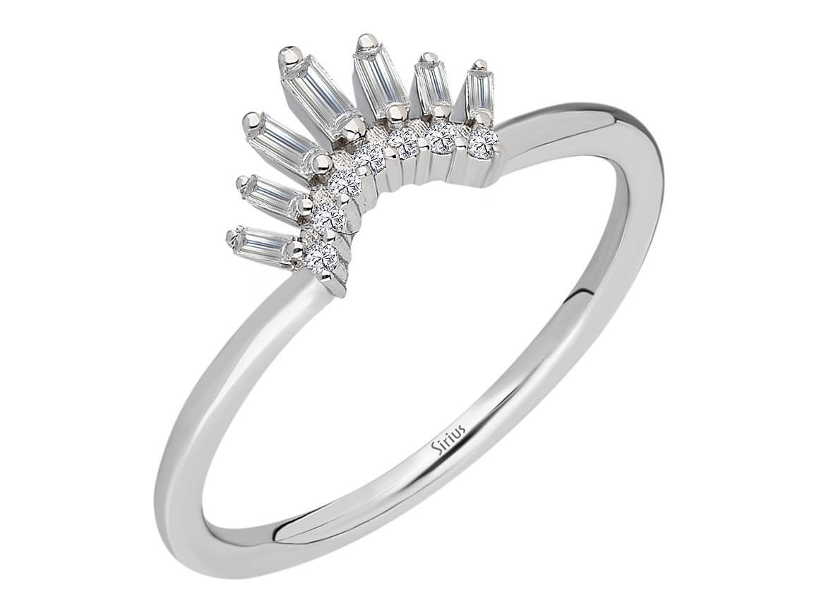 Ring mit Diamant & Labordiamanten in 14K Weißgold | Rosy – hochwertiger Schmuck von Rosy Lab Diamonds
